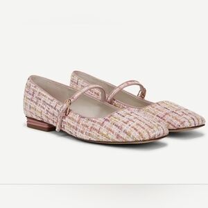 💕🔹️Franco Sarto🔹️ Pink Tweed Mary Jane Tinsley  Flats